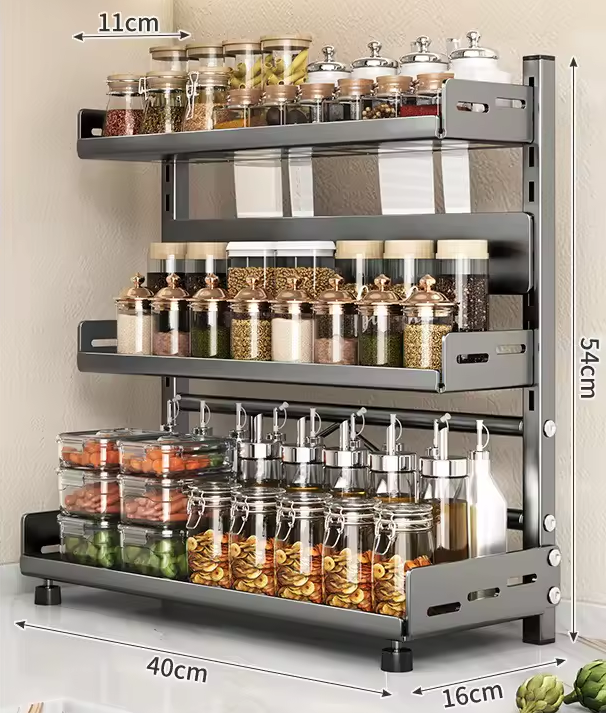 TriSpice Rack | Organizador de Cozinha de 3 Níveis