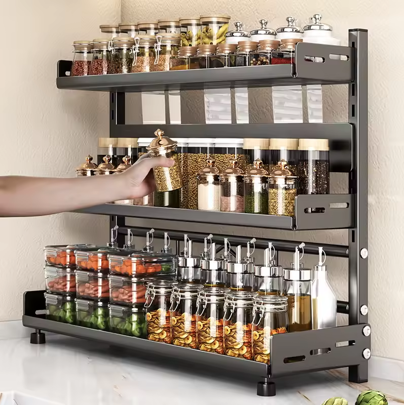 TriSpice Rack | Organizador de Cozinha de 3 Níveis