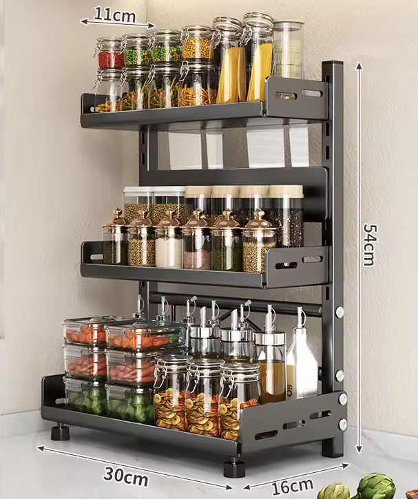 TriSpice Rack | Organizador de Cozinha de 3 Níveis
