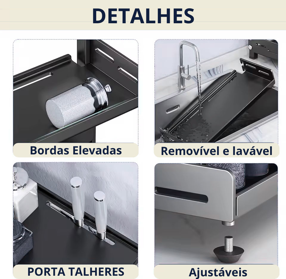 TriSpice Rack - Organizador de Cozinha de 3 Níveis